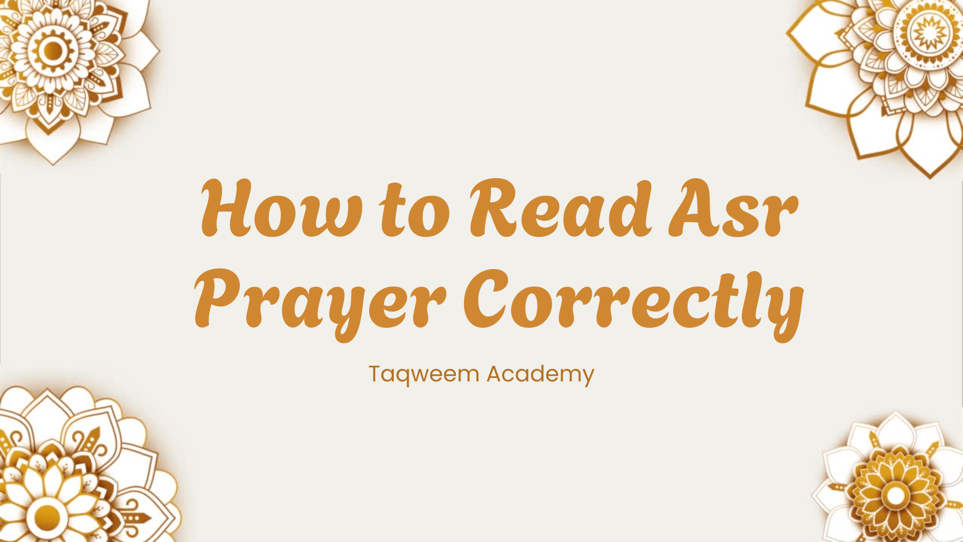 How to Read Asr Prayer Correctly