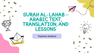 Surah Al-Lahab – Arabic Text, Transliteration, Translation, and Lessons